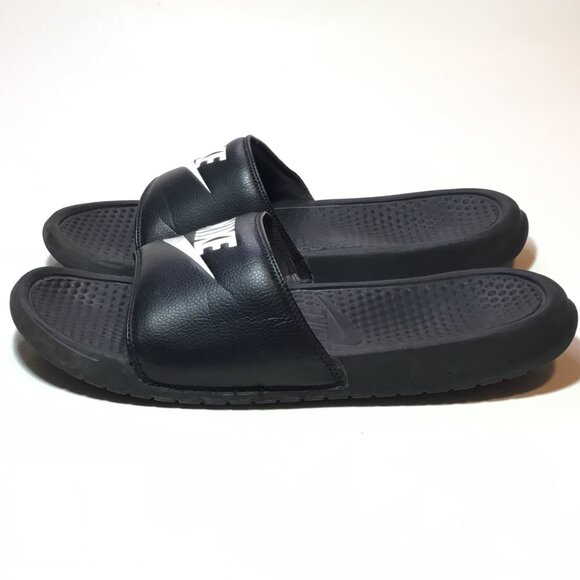 Nike Sandals Mens 12 Benassi JDI Classic Slide Black Slip On Casual 343880-090 - Picture 2 of 8